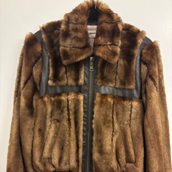 Zadig & Voltaire Fur and Leather Jacket - Picture 1 of 5
